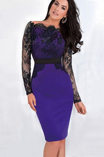 robe dentelle violette